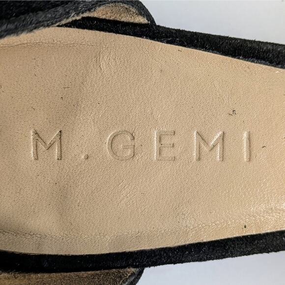 M. Gemi Shoes Womens 40 Black Suede Fringe Pointy Toe Ankle Strap Low Heel - Picture 2 of 14